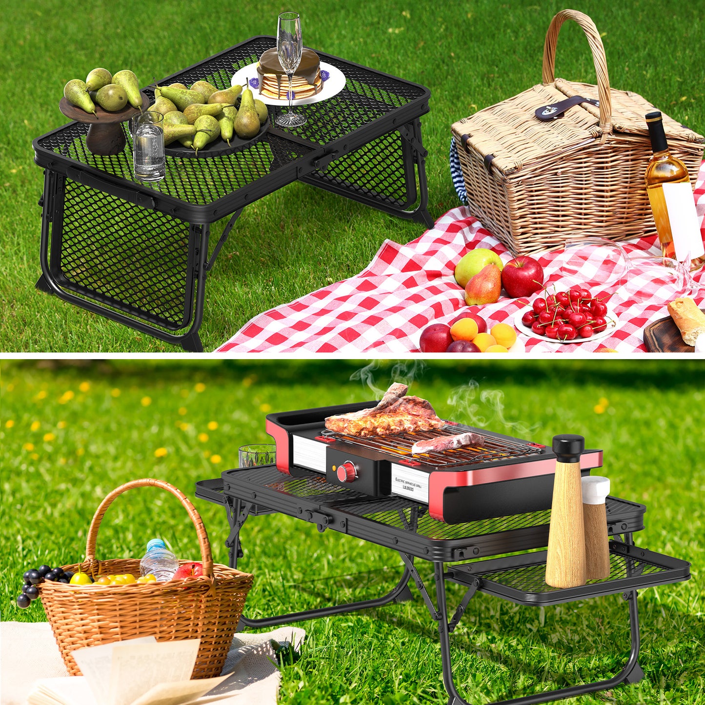 3ft Black Outdoor Folding Table