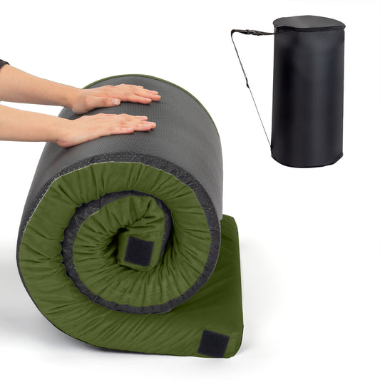 75x30x2.5in, Memory Foam, Army Green, Camping Mattress With Storage Bag