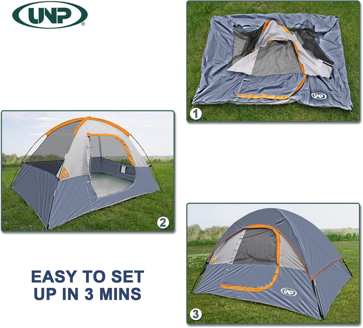 Camping Tent 2 Person, Waterproof Windproof Tent with Rainfly Easy Set up-Portable Dome Tents for Camping