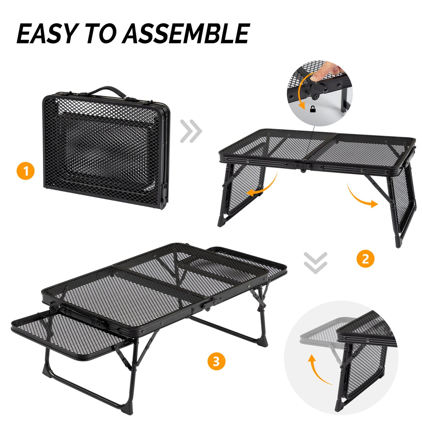 3ft Black Outdoor Folding Table
