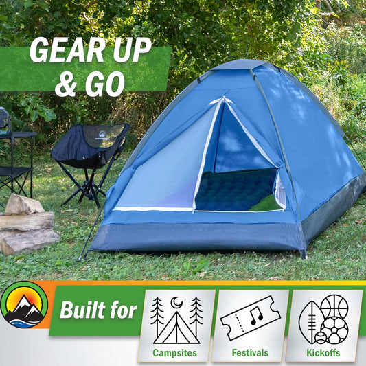 Portable 2 Person Backpacking Tent Lightweight Design With Rain Fly and Storage Bag Easy Setup for Hiking Camping Activity