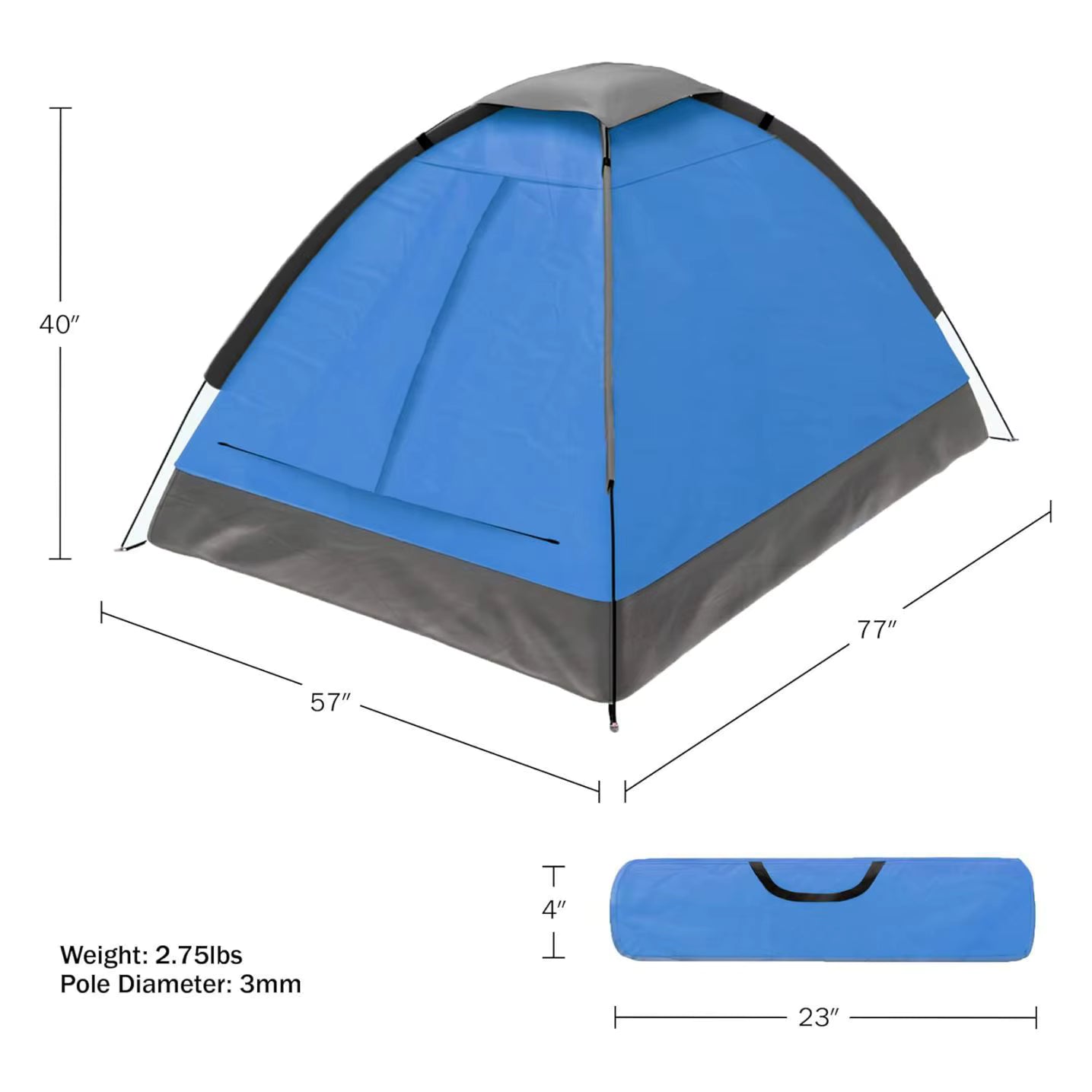 Portable 2 Person Backpacking Tent Lightweight Design With Rain Fly and Storage Bag Easy Setup for Hiking Camping Activity