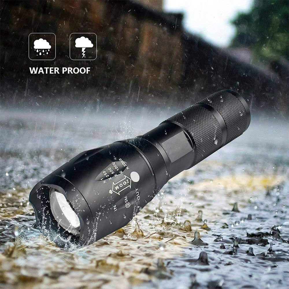 Aluminum Tactical Led Flashlight USB Rechargeable Zoomable