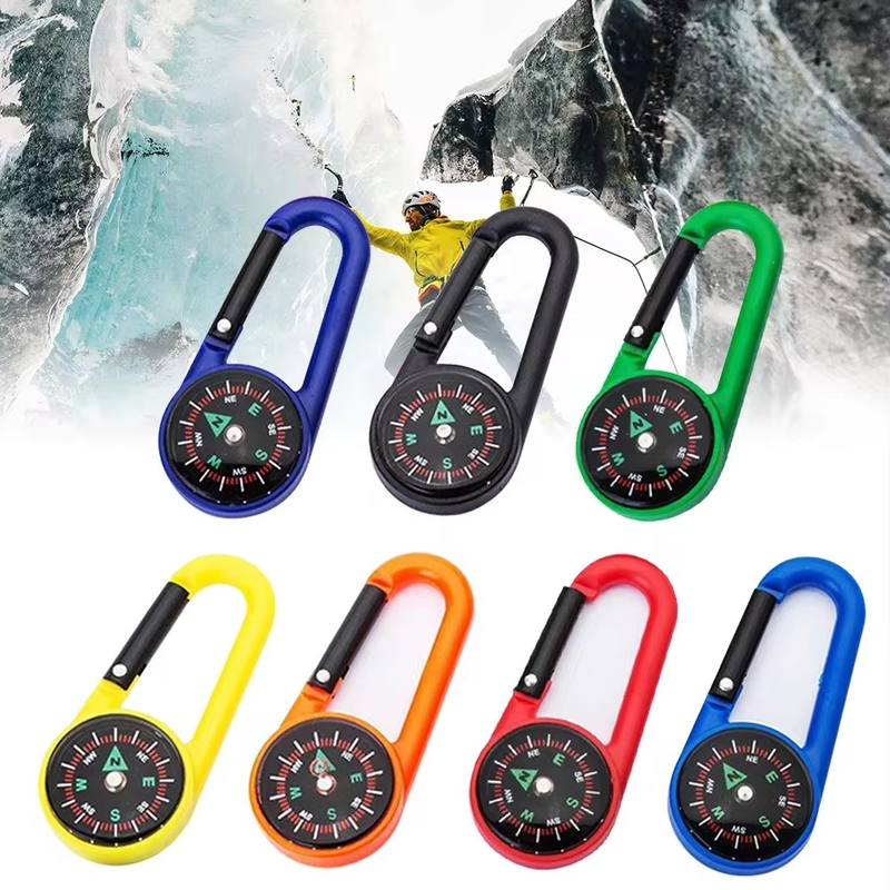 Mini Lightweight Compass Portable Carabiner Keychain