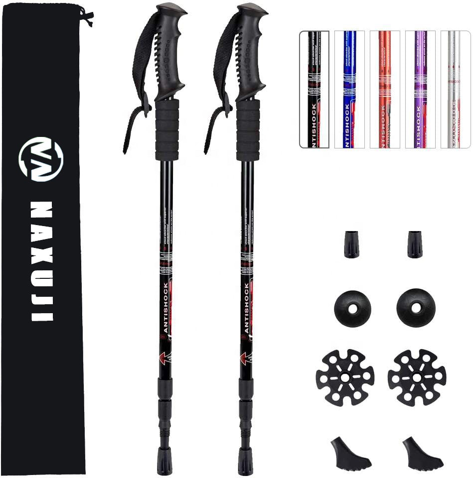 2 Pack- Ultra Light Trekking Pole 3-section Telescopic Mountaineering Stick