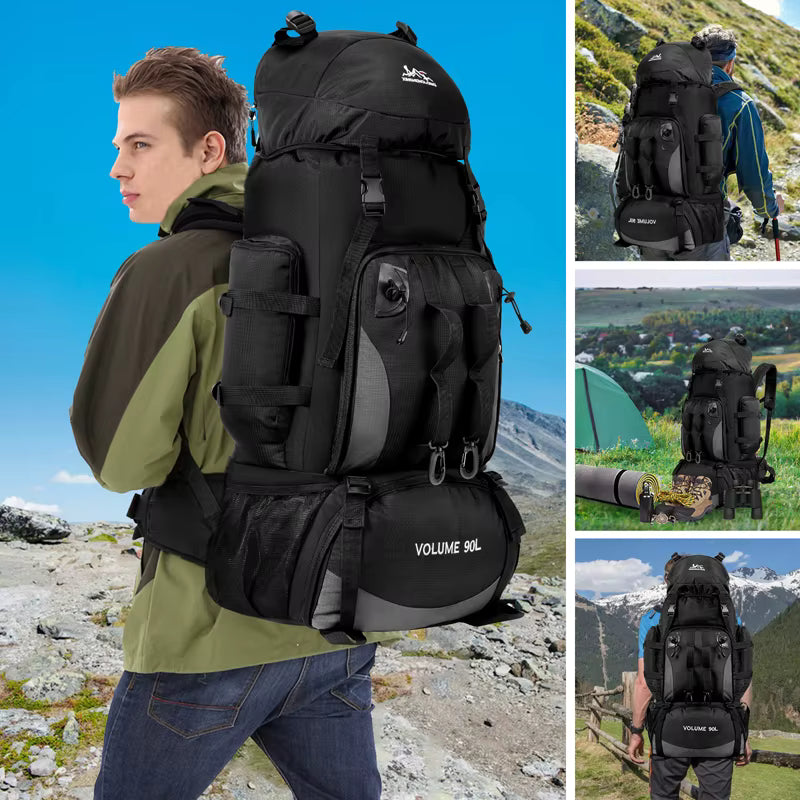 90L Waterproof Hiking Camping Backpack Trekking Bag Rucksack Large Capacity Travel Outdoor Sports Bags Camping Equipment Unisex