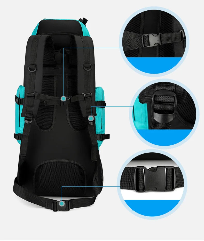 90L Waterproof Hiking Camping Backpack Trekking Bag Rucksack Large Capacity Travel Outdoor Sports Bags Camping Equipment Unisex