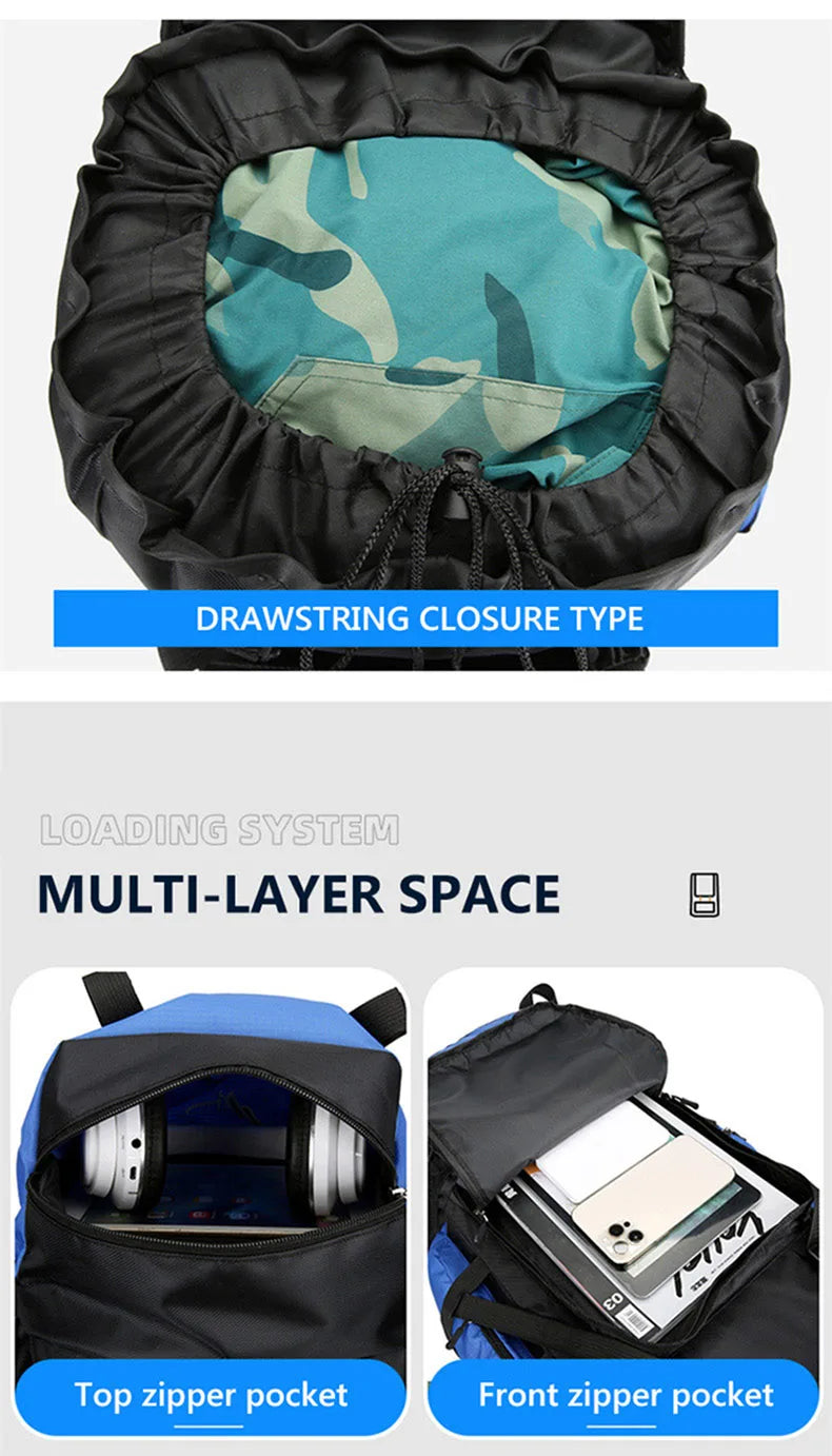 90L Waterproof Hiking Camping Backpack Trekking Bag Rucksack Large Capacity Travel Outdoor Sports Bags Camping Equipment Unisex