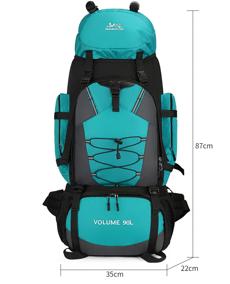 90L Waterproof Hiking Camping Backpack Trekking Bag Rucksack Large Capacity Travel Outdoor Sports Bags Camping Equipment Unisex