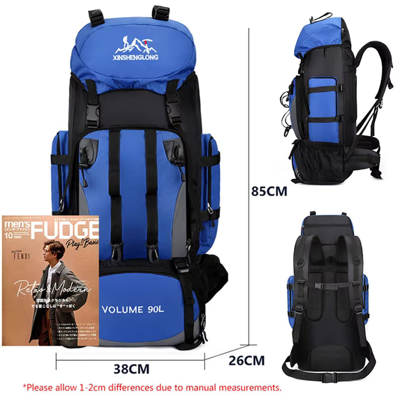 90L Waterproof Hiking Camping Backpack Trekking Bag Rucksack Large Capacity Travel Outdoor Sports Bags Camping Equipment Unisex