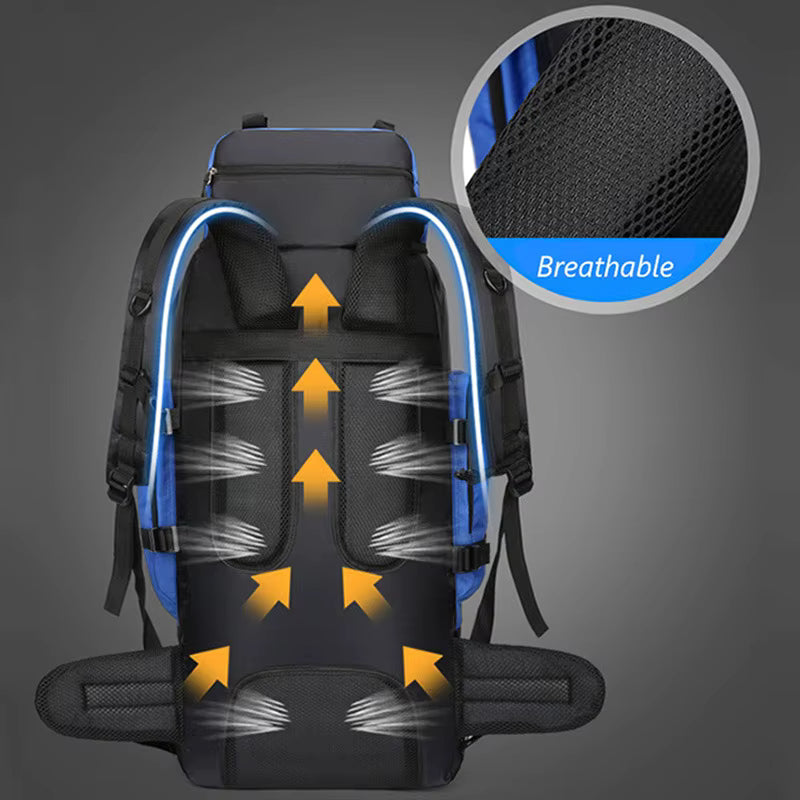 90L Waterproof Hiking Camping Backpack Trekking Bag Rucksack Large Capacity Travel Outdoor Sports Bags Camping Equipment Unisex