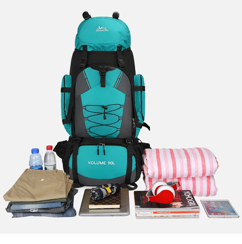 90L Waterproof Hiking Camping Backpack Trekking Bag Rucksack Large Capacity Travel Outdoor Sports Bags Camping Equipment Unisex