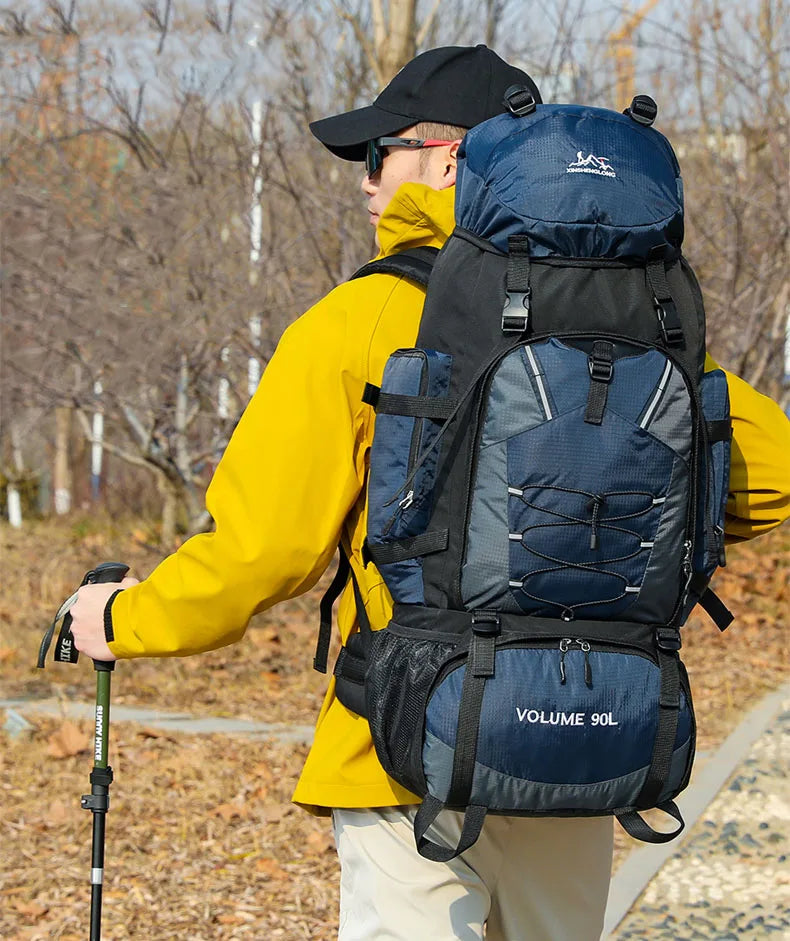 90L Waterproof Hiking Camping Backpack Trekking Bag Rucksack Large Capacity Travel Outdoor Sports Bags Camping Equipment Unisex