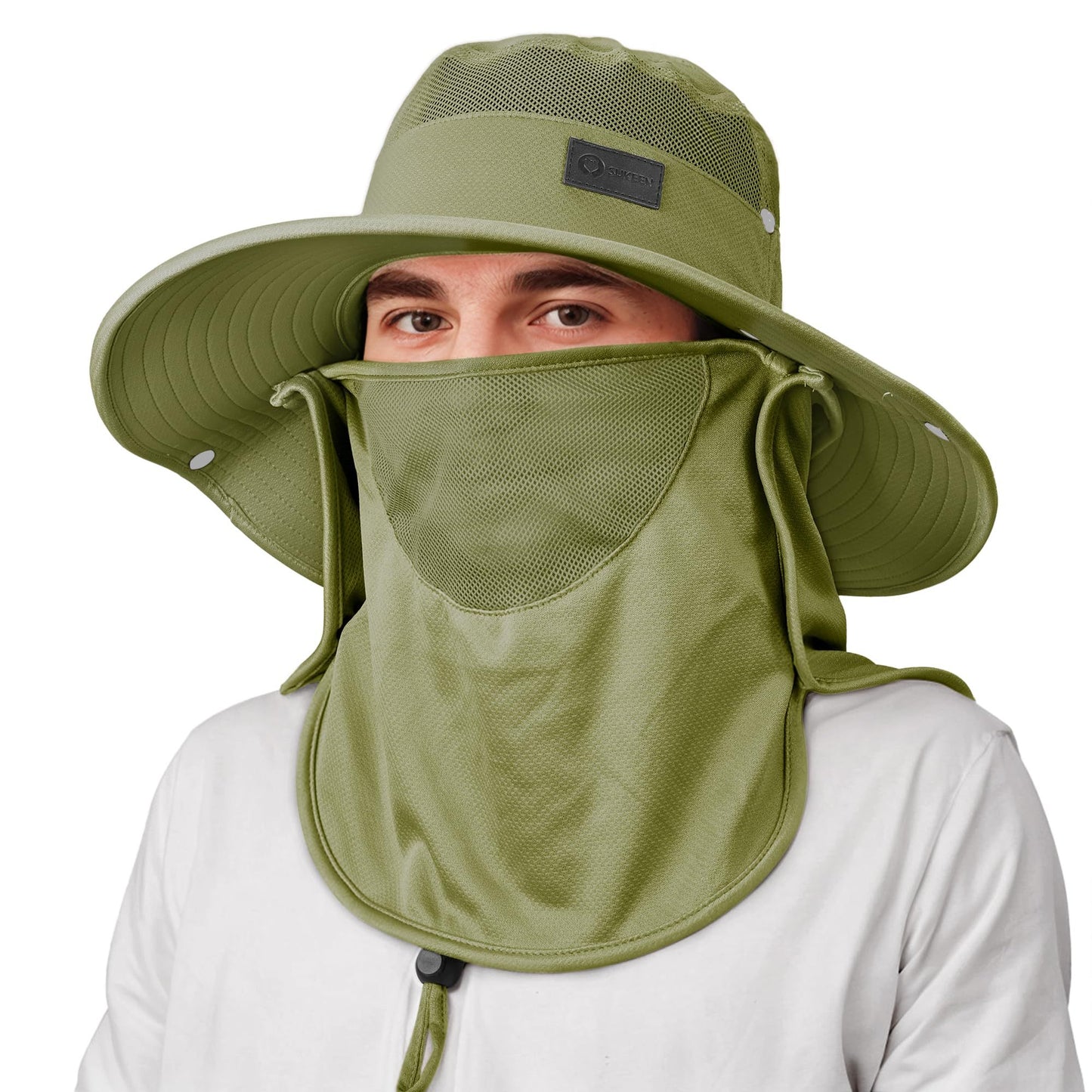 Sukeen Fishing Hat For Men Women, Wide Brim Outdoor Sun Protection With Detachable Neck Flap And Face Mask